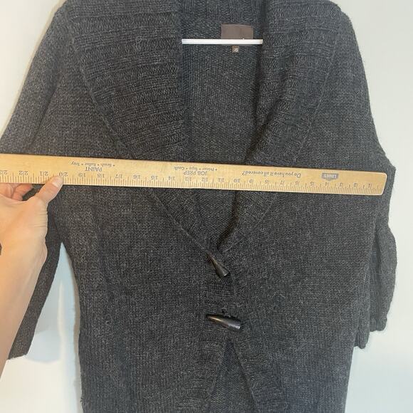 Nellik Women’s Long Cardigan 100% Alpaca Gray XS Toggle Button Wrap 3/4 Sleeve - Picture 6 of 10